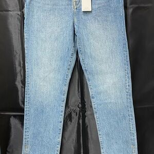 Good American Blue Boyfriend Jeans with Classic Stitching